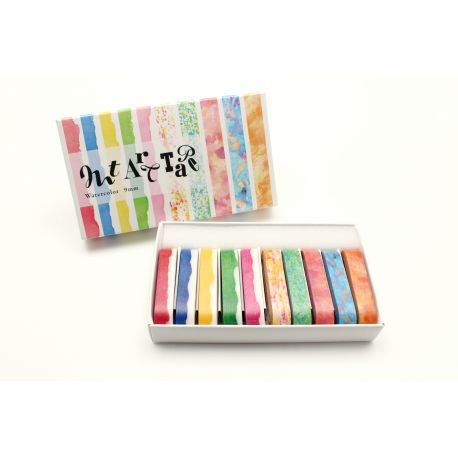 Coffret ART TAPE 10 masking tape 9mm effet aquarelle
